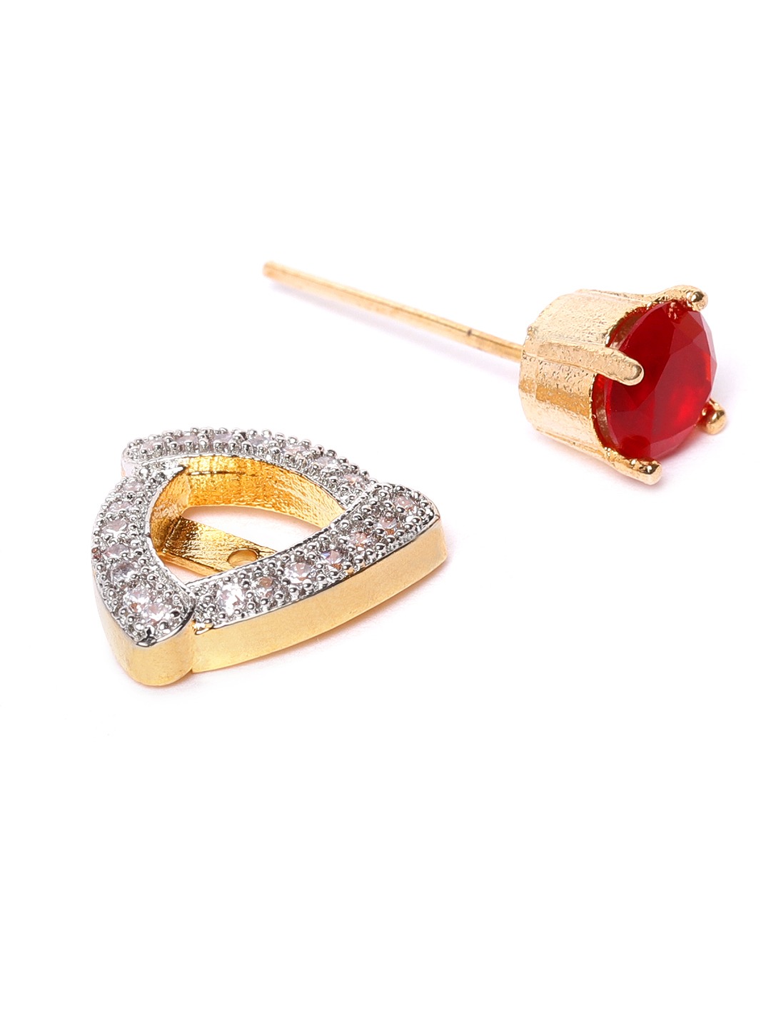 YouBella American Diamond Jewellery Multi-Color Interchangeable Triangular Shaped Earrings for Girls and Women : Best Rakhi Gift Jewellery (6 in 1 Triangle)